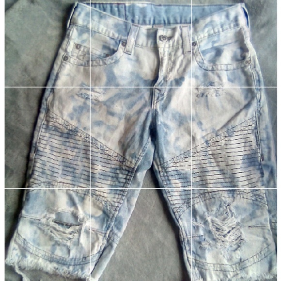 True Religion Other - Men's True Religion Cut Off Acid Wash Shorts